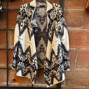 Buffalo David Bitton Geometric Black and White Cardigan